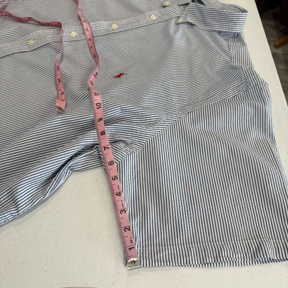 Ralph Lauren Shirt Classic Fit Blue/White Seersucker Short Sleeve Pony Men’s 3XB - Picture 6 of 13